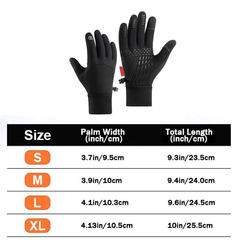 Winter Thermal Gloves, Water-resistant Design Thin Fleece Lined Warm Touchscreen Windproof Compatible Outdoor Sports Essentials, Warm Winter Gloves - For Outdoor Cycling, Driving, Running, Hiking, Great Valentine’s Day Gift - Nice Holiday Present