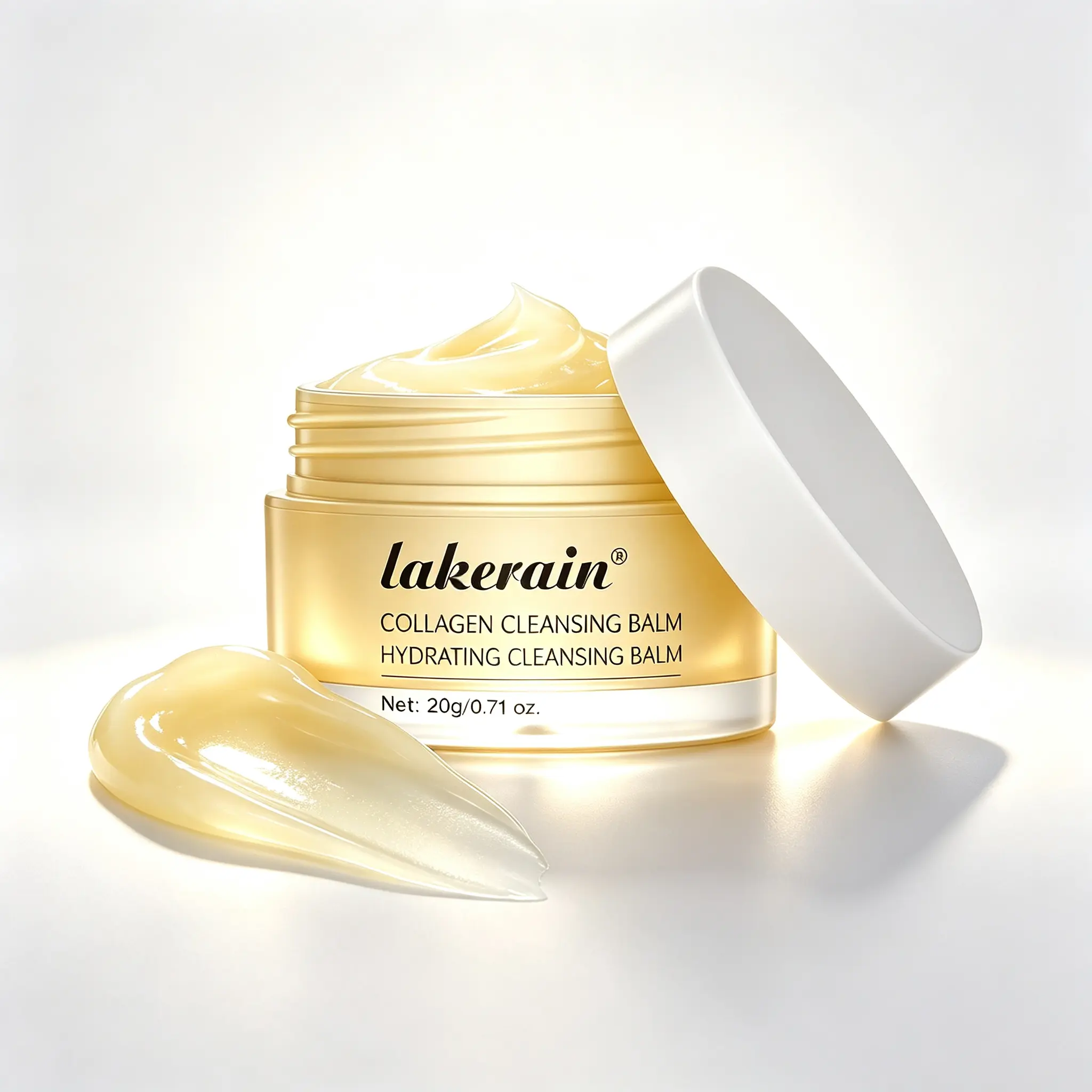 Collagen Hydrating Cleansing Balm 20g Mineral Oil Free Makeup Remover, enriched jojoba oil & vitamin E, gentle deep cleanser nourish all skin types without irritation