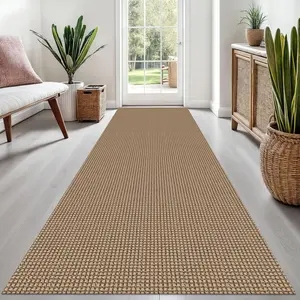 Woven Runner Rug 3x8 Ft Washable Runners for Hallways Wide Non Slip Rubber Backed Kitchen Runner Braided Indoor Floor Carpet for Entryway, Hallway, Kitchen, Bedroom, Orange/Tan/Brown