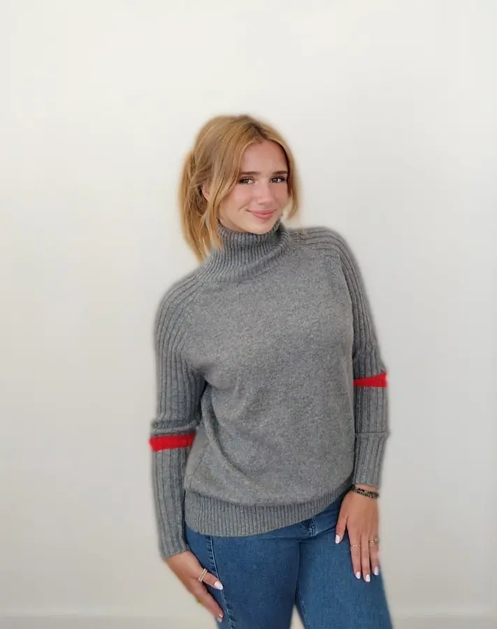 100% Gray Cashmere Sweater