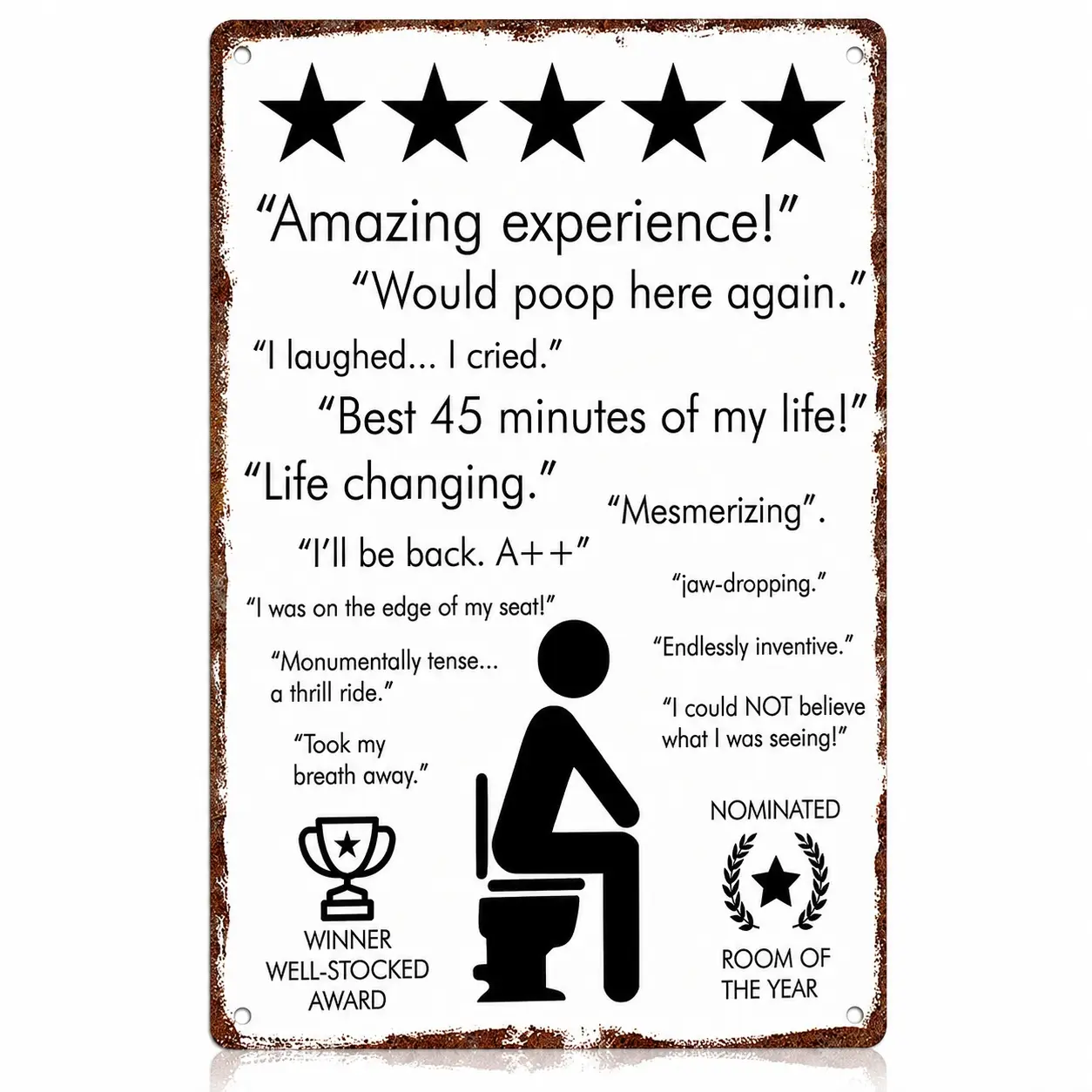 8×12 In Easy-Hanging Tin Bathroom Sign Decor Plaque - Casual Men's Gag Gift Toilet Timer, Novelty Home Supplies for Bathroom, Plaque and Sign Restroom Decor