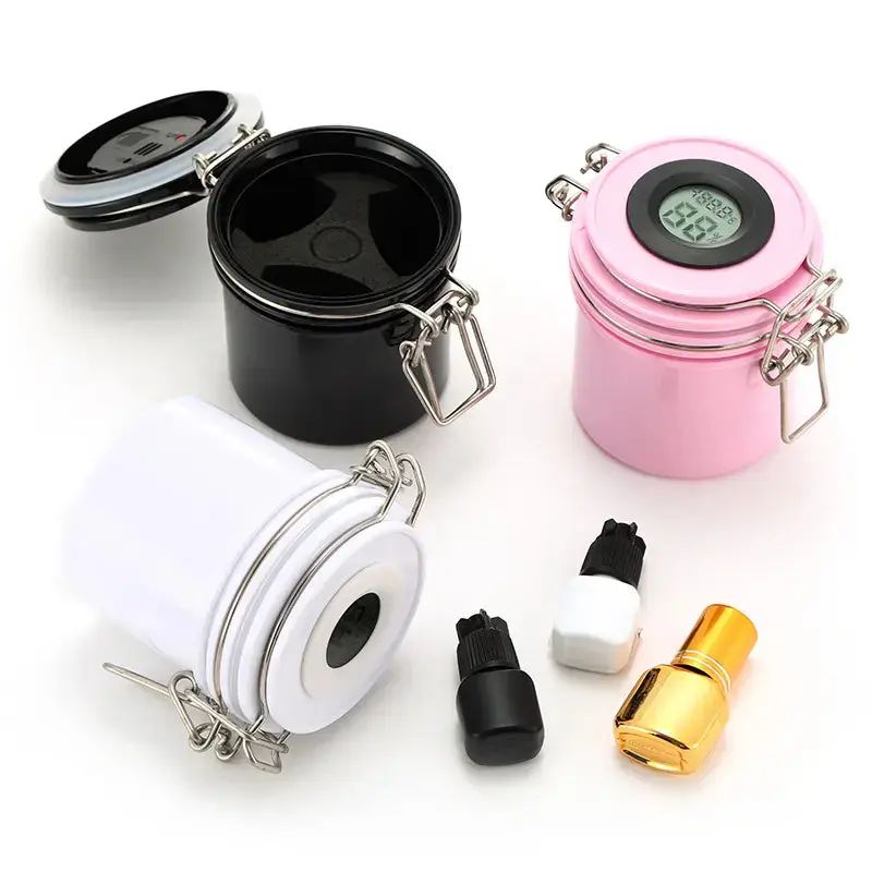 Lash Glue Storage Container with Temperature/Humidity Meter