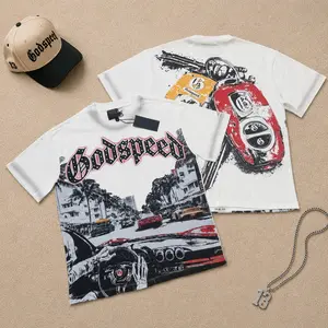 Skull Graphic T Shirt Skeleton Man Godspeed Racer Pure Cotton Oversized Washed Vintage Streetwear Hip Hop Summer Outdoor Casual Tee For Men Women Teens TikTok Viral
