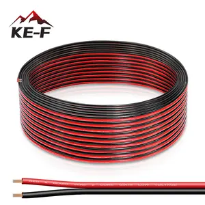 KE-F 18 Gauge Wire, Electrical Wire Red Black 2 Conductors Cable, 100FT 2 Pin Flexible Low Voltage PVC Extension Cable Cord for Doorbell Wire LED Strips LED Lamp Tape Lighting, RC RV Car Wiring 12V/24V DC