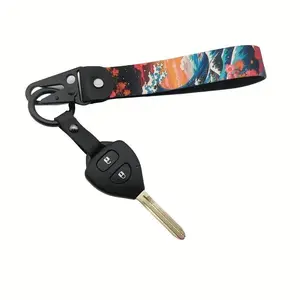 Car Keychain, Nylon Keychain with Wrist Lanyard & Backpack Hook, Universal Key Ring for Motorcycle & Car Lovers, Car Interior Accessories, Keychain Bag Pendant