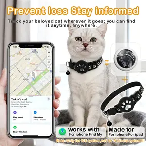 Pet Cat Location Collar Set, Includes Collar + Tracker + Silicone Protective Case, Smart Anti-Loss Device, Real-Time Tracking, iOS Only
