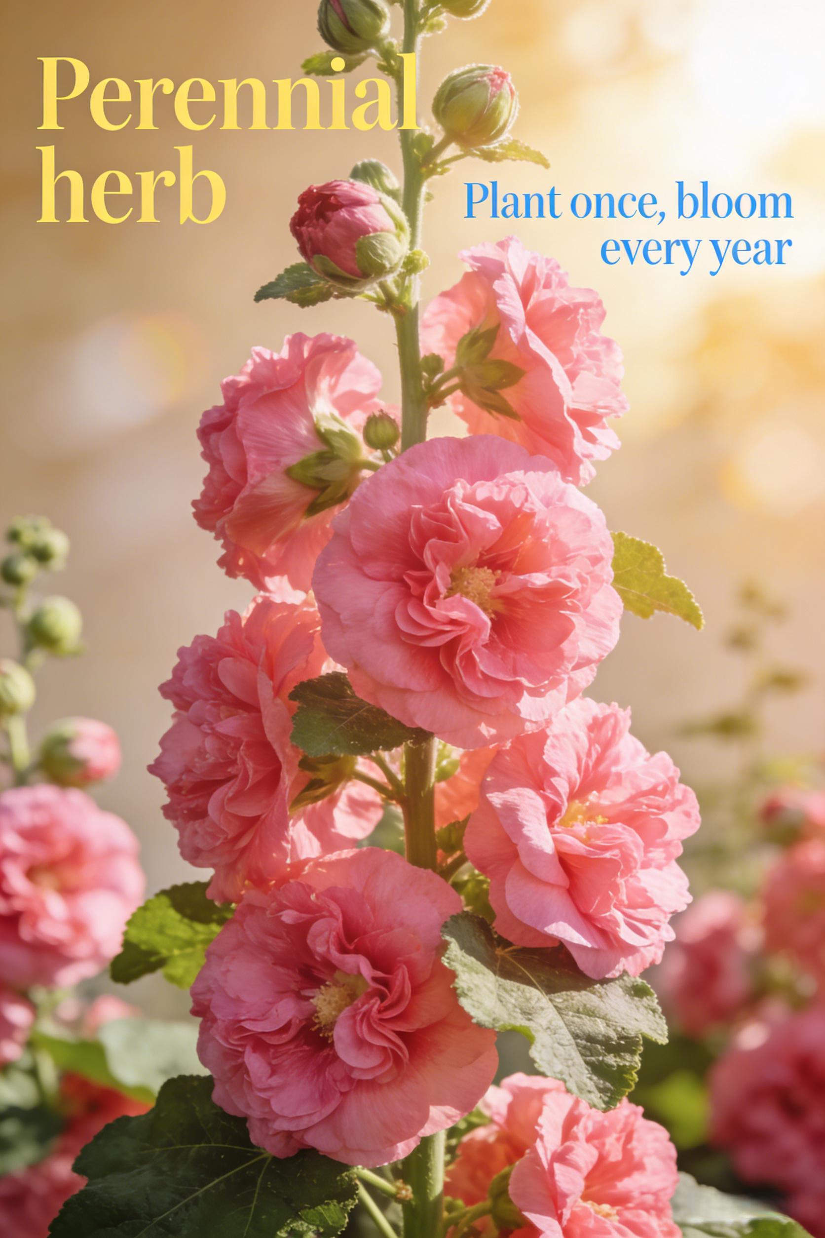 Hollyhock Flower Seeds – Easy Grow Ornamental Plant for Home Garden, Suitable for Backyard Beds, Patio Pots, Beginner Gardeners Hollyhock Flower Seeds – Easy Grow Ornamental Plant for Home Garden, Suitable for Backyard Beds, Patio Pots, Beginner Gardeners