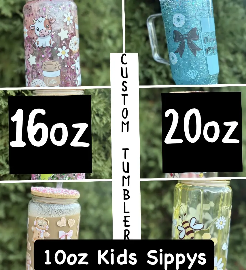 LIVE SELL Customized Tumblers with Glitter 16oz & 20oz Non-BPA Free Durable Plastic Sparkle Design for Office Home Use Easy to Clean