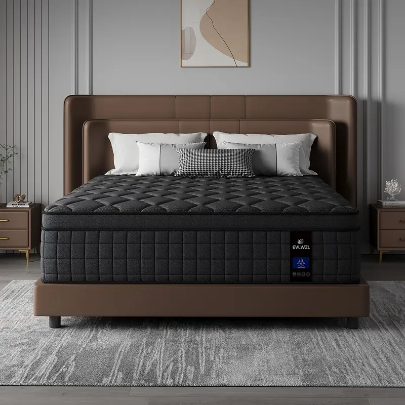 EVLWZL Durable Memory Foam & Spring Mattress (8/10/12/14 in) - Medium Firmness, Lumbar & Spine Soothing Support, Queen/Full/King Sizes, Extra Deep Options, High Quality Premium Bed Mattress, Boxed Home & Hotel Furniture, Dorm Essential