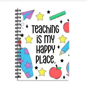 Teaching Is My Happy Place Notebook, Ideal Teacher Gift & School Supply, Perfect for Educators & Students, 8.3x5.5 Inches
