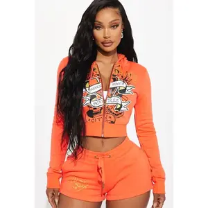 Ed Hardy Heart Tattoo Front Hoodie - Peach F