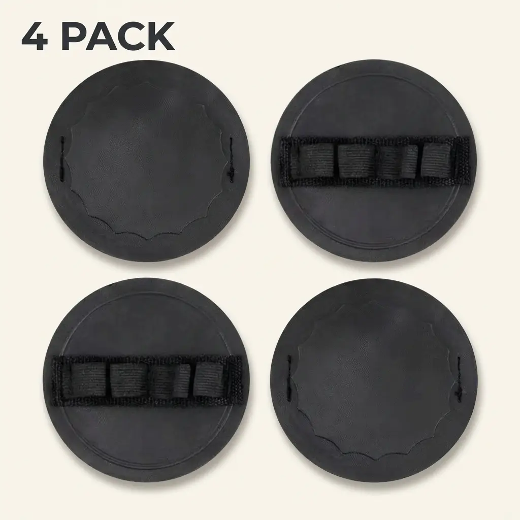 4-Pack Textured Exfoliating Body Scrub Pads with Finger Grip Straps for Shower, Arms, Legs and Body Cleansing