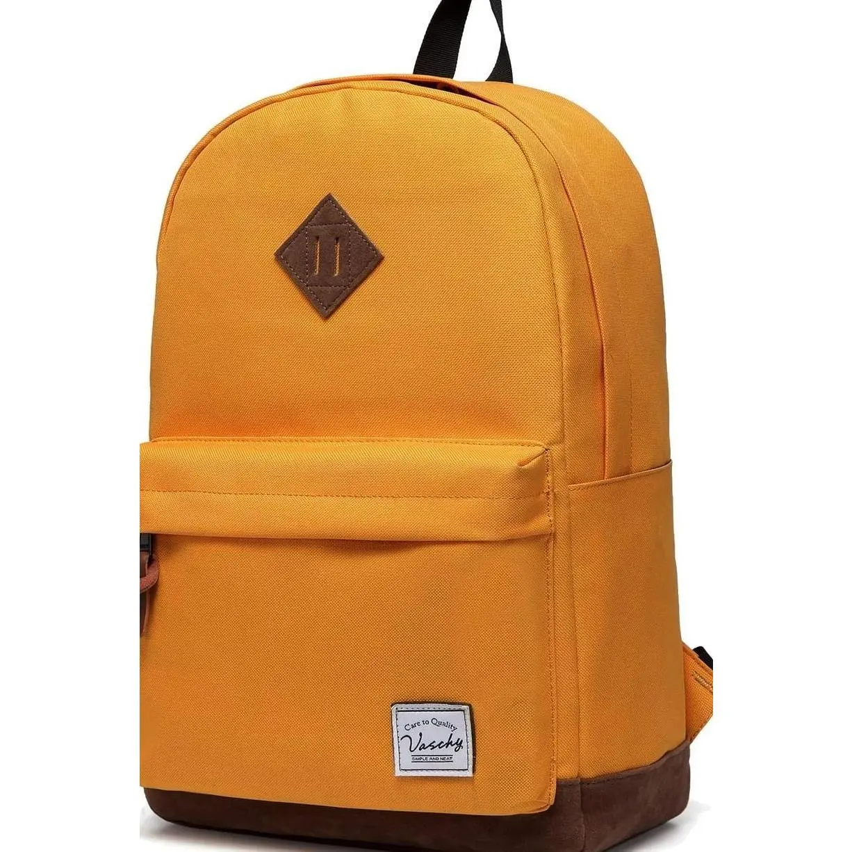 Backpack for Men Women [Yellow],VASCHY Classic Water-resistant Lightweight Travel School Backpack Casual Daypack