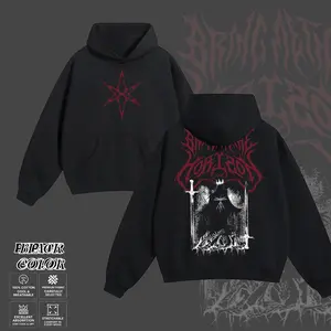 Bring Me The Horizon Pentagram Red Hex Graphic Black Hoodie, Unisex Oversize Modern Rock Band Heavyweight Cotton T-Shirt, Gift for Rock Music Lovers, Dark Gothic Metal Streetwear, Metal Clothing Top