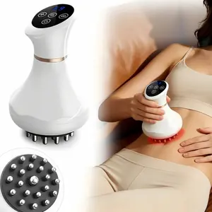 Red Light Massage Meridian Brush with Heating and Vibration Drainage Massager for Leg Arm and Abdomen Shaping Wireless Electric Meridian Tool for Health & Beauty
