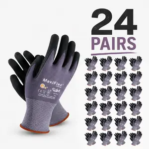12 Pairs - Safety Works Maxiflex Ultimate Nitrile Glove  Maxi Gloves PIP - Maxi Flex Gloves - Work Gloves Breathable MaxiFlex glove