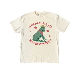 This Actually Is My First Rodeo Comfort Colors Shirt - Funny Horse Tshirt - Cowboy Rodeo Y2k Shirt