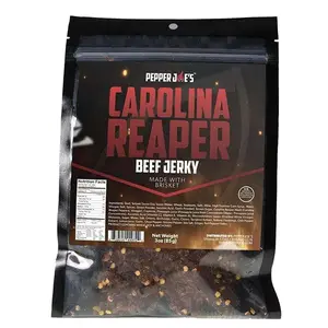 Pepper Joe’s Carolina Reaper Beef Jerky – Dangerously Delicious Spicy Beef Jerky with World’s Hottest Pepper and Premium Brisket Cuts – 3 Ounces