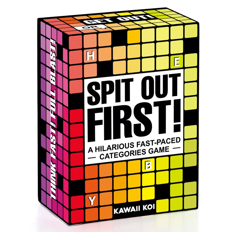SPIT OUT FIRST - Categories Card Games Fast-Paced & Hilarious Party Game for Ages 14 & Up, 2 to 7 Players or Teams - 107 Word Flash Cards Board Game, Perfect for Family Game Night & Party Favors