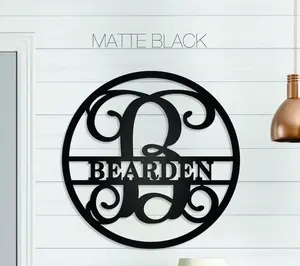 Personalized Family Name Metal Monogram, Last Name Sign, Initial Door Hanger, Housewarming Gift, Wedding Monogram