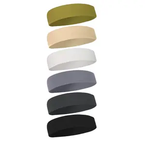 6-Pack Buttery Soft Skinny Headbands, Non-Slip Slim Yoga Hairbands, Stretchy Brushed Nylon Sweatbands for Women, Running & Workout, Sports Headband