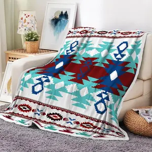 Southwest Throw Blankets, Boho Aztec Blanket, Western Room Decor, Native American Blanket, Soft Flannel Blankets Multi-Function for Couch Chair Sofa Bed Outdoor Beach Travel 50x60IN