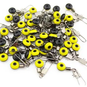 50Pcs Fishing Space Beans Clip Connector Swivel with Interlock Snap
