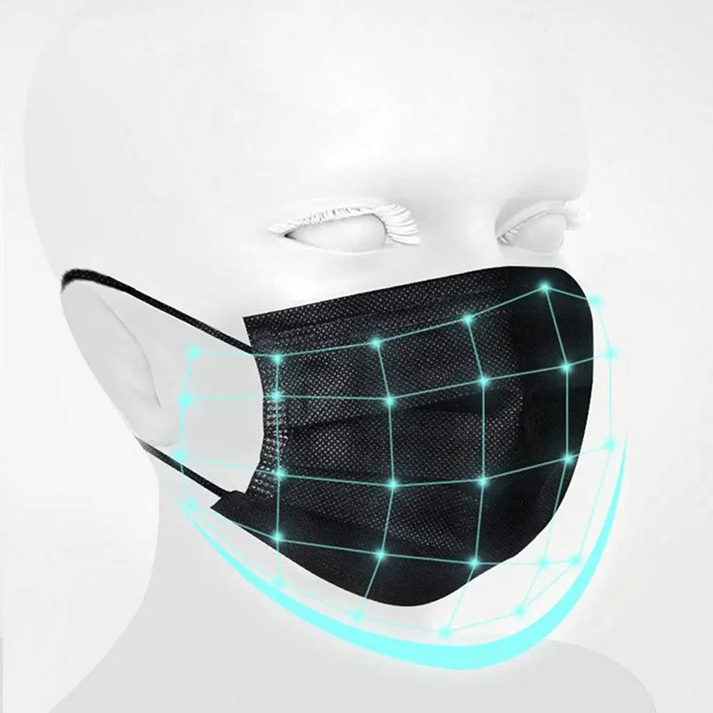 LuxeLoop Unisex 3 Ply Disposable Adult Face Masks 50 Count, Breathable Non-Woven Dustproof Face Cover, Individually Packaged Soft Ear Loop Mask with Adjustable Nose Wire, Comfort Lightweight Mask for Daily Travel, Work and Outdoor Activities Facemask For