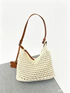 Off-White Grid Crocheted Bag