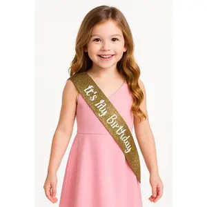 Glitter Gold Birthday Sash for Kids