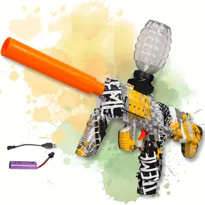 Electric gel ball launcher, high-speed automatic splashing ball launcher, suitable for outdoor activities, shooting games, birthdays and other occasions. Ideal gift for boys and girls.