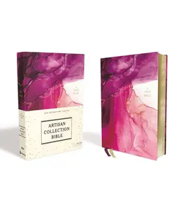 Niv, Artisan Collection Bible, Cloth Over Board, Pink, Art Gilded Edges, Red Letter Edition, Comfort Print - by  Zondervan (Hardcover)