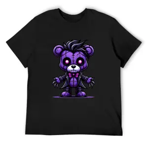 Scare Teddy Bears Print T-shirt Scary Funny Halloween Shirts Short Sleeve Graphic Tee Tops for Men
