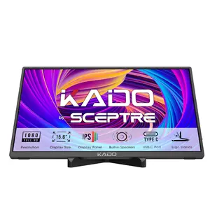 NEW-Kado by Sceptre Portable Monitor for Laptop 15.6" IPS 1920x1080 Dual USB Type-C Second Display Ergo Stand Built-In Speakers For PC, Tablet, Mobile, Xbox, PS4/PS5, Switch
