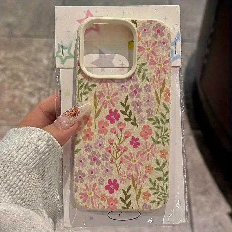 Colorful Floral Pattern Flowers Smartphone Cellphone Case Casing, Full Body Shockproof Durable Protective Protector Protection Tpu Cover, Fits iPhone 11/12/13/14 Pro/15 Plus/15/16/17 Pro Max/air Accessories