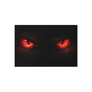Red Demon Eyes Outdoor Rug | Spooky Halloween Porch Mat