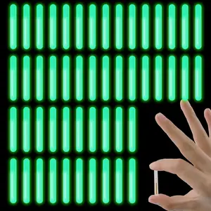50PCS Small Fishing Float Light Sticks Fluorescent Dark Glow Stick for Night Fishing Yellow Bulk Glow Sticks for Bobbers Party Concert