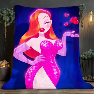 Jessica Rabbit Print Soft and comfortable home blankets, small throw blankets, nap blankets, perfect Christmas gifts for friends and besties. Super soft heat-pressed blankets. Y251224182
