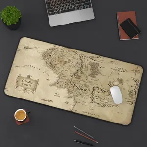 LOTR Map Mouse Pad | LOTR Middle Earth Desk Mat | Gaming Mouse Pad | Customized Mousepad