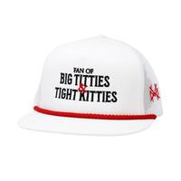 Flat Bill White with Red Rope