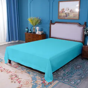 Microfiber Flat Sheet, Ultra-Soft and Durable, Wrinkle, Fade, Stain Resistant Top Sheet, Blue