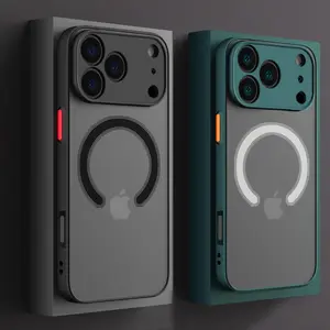 Luxury Armor Matte For Magsafe Magnetic Wireless Charging Case For iPhone 11 12 13 14 15 16 17 Pro Max Air Plus Shockproof Cover