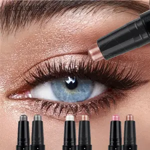 3pcs/set Double Head Glitter Eyeshadow Stick Colorful Shimmer Brown High Pigmented Waterproof Cream Eyes Shadow Pencil Long Lasting Makeup Cosmetic