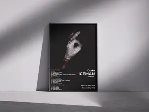 [Unframe] Drake ICEMAN Poster, OVO Rap Music Wall Art, Album Cover Inspired Decor, Modern Hip Hop Bedroom Artwork, Gift for Drake Fans
