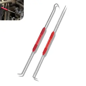 2PCS Carbon-Steel Hook Tool and Pick Set, Precision Straight 90° Tip 45° Tip Full Hook Scriber Fittings, Universal O Ring Pick Set and Hook Tool Car Accessories