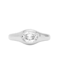 She's a Boss Signet Ring Silver - size 4