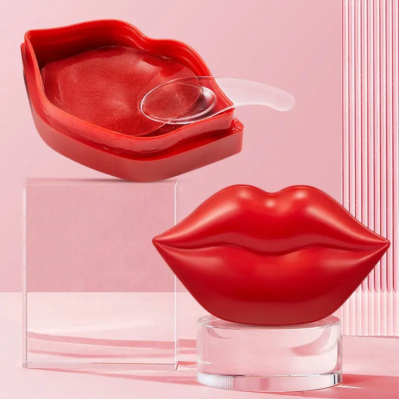 2 Packs Cherry Vitamin Lip Masks 40pcs Moisturizing Lip Patches with Cherry Extract Hyaluronic Acid Exfoliate Brighten Repair Soft Smooth Lips Gift