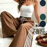 Women's Elastic Waist Adjustable Striped Sleep Pants, Loose Fitting Sleepwear, Casual Simple Design, Available in 5 Colors, Comfortable Loungewear and Homewear, Casual Summer Loungewear for Daily Wear, Nightwear, Pjs