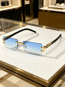1/2/3 PCS Fashionable Trendy Frameless Rectangular Personalized Sunglasses For Daily Life