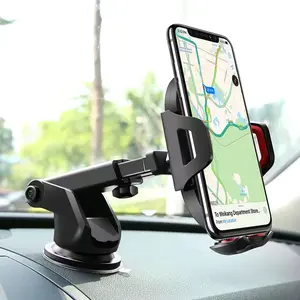 Universal Car Phone Holder with Suction Cup, Adjustable Arm Mount for iPhone & Xiaomi, GPS Stand Compatible, 360° Rotation, Cell Phone Car Mount